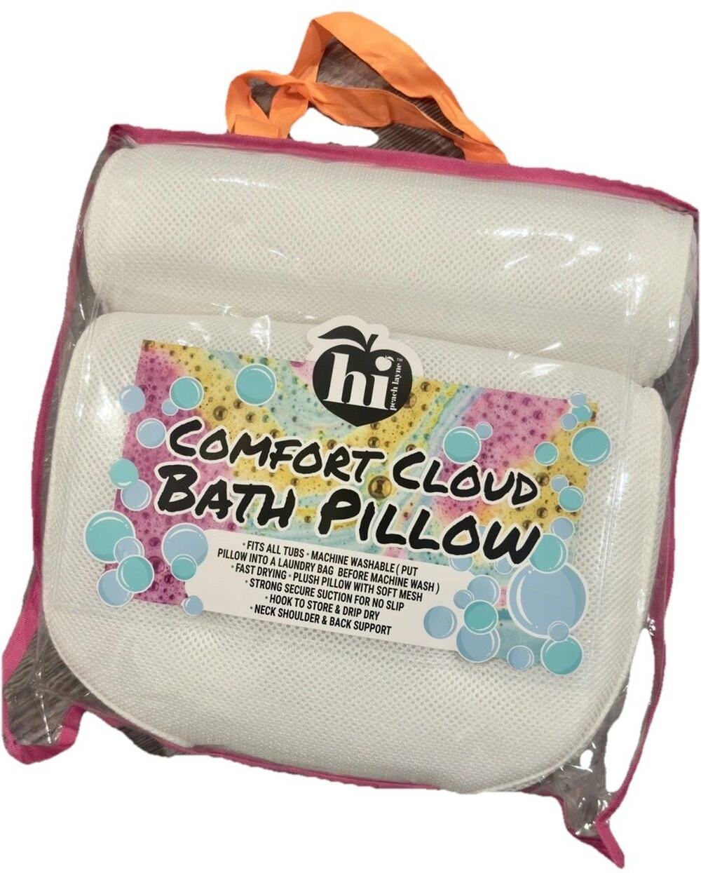 Bath‎ Pillow- Comfort Cloud White - Soft, Supportive Spa Cushion